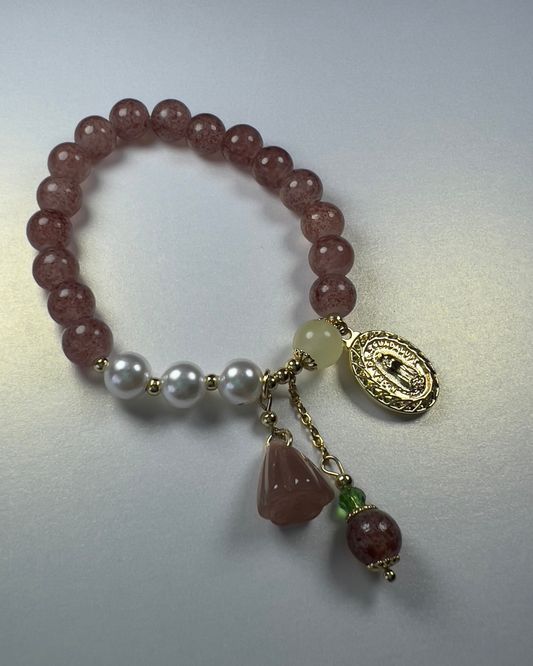 PULSERA PIEDRAS ROSADAS DE GUADALUPE