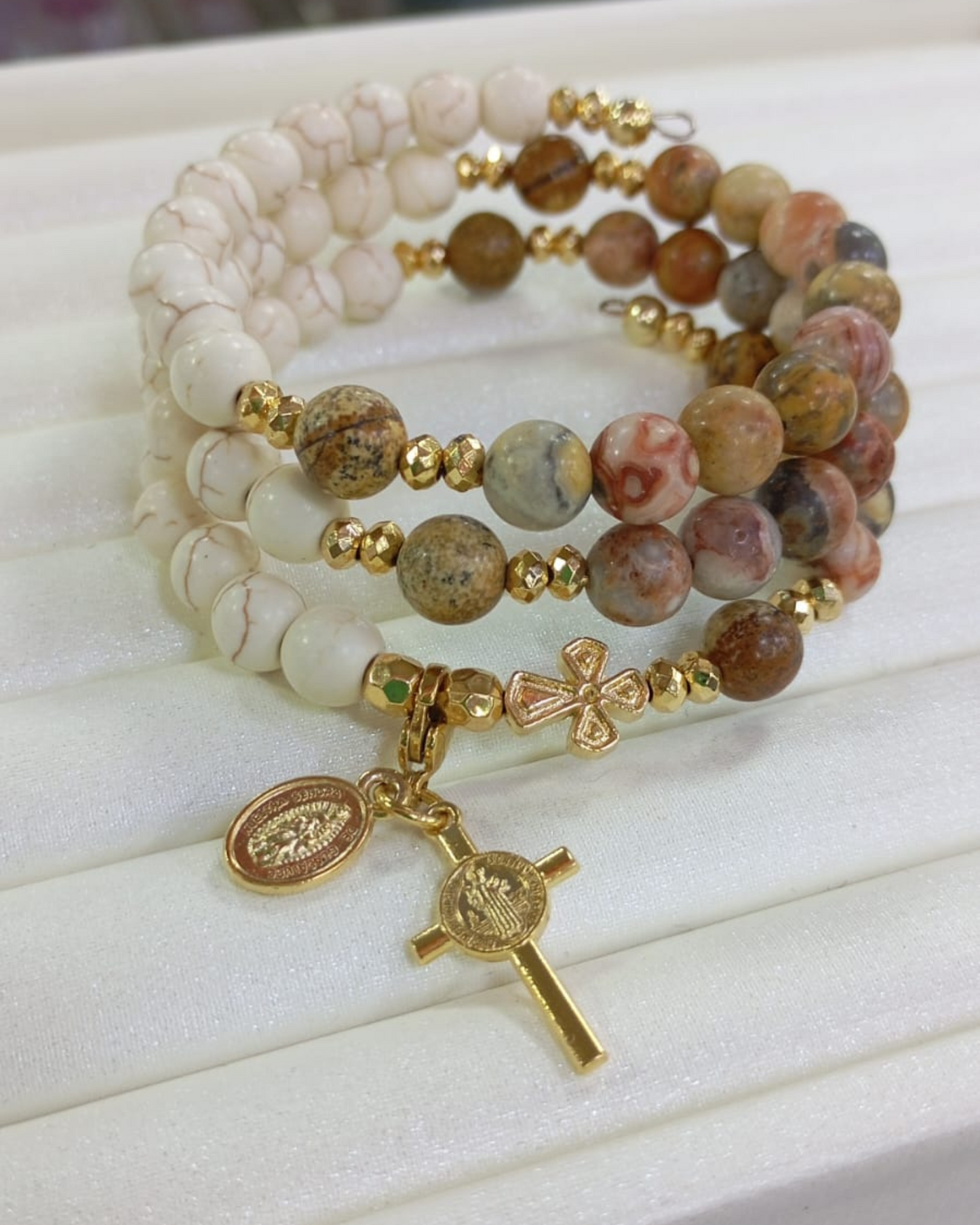 PULSERA ROSARIO DE ALAMBRE CON MEMORIA