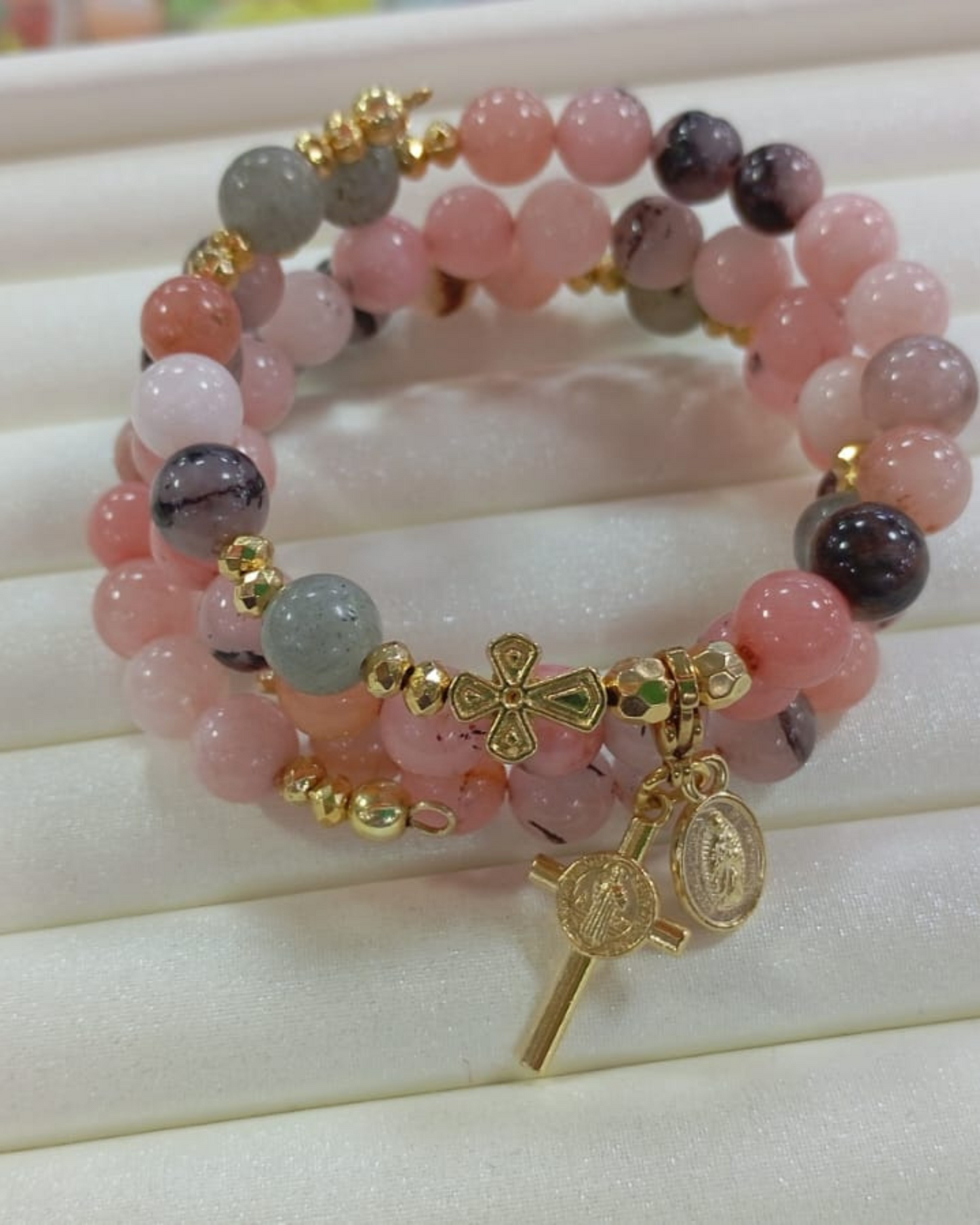 PULSERA ROSARIO DE ALAMBRE CON MEMORIA