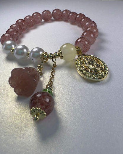 PULSERA PIEDRAS ROSADAS DE GUADALUPE
