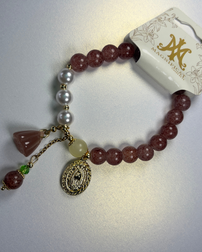 PULSERA PIEDRAS ROSADAS DE GUADALUPE