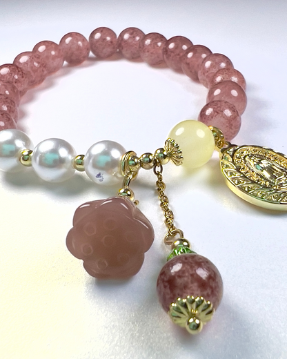 PULSERA PIEDRAS ROSADAS DE GUADALUPE