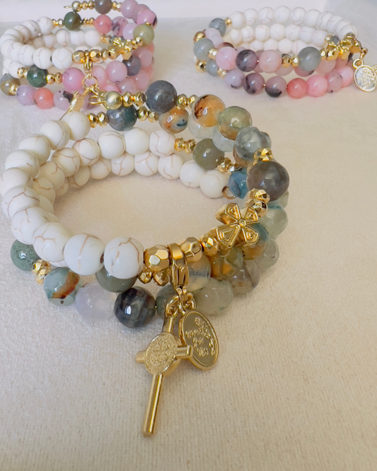 PULSERA ROSARIO DE ALAMBRE CON MEMORIA