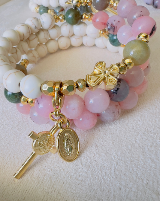 PULSERA ROSARIO DE ALAMBRE CON MEMORIA
