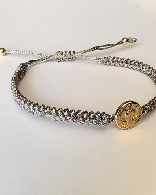 PULSERA TEJIDA EN ORO LAMINADO SAN BENITO