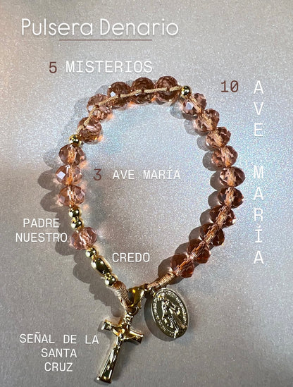 PULSERA DENARIO ORO ROSA