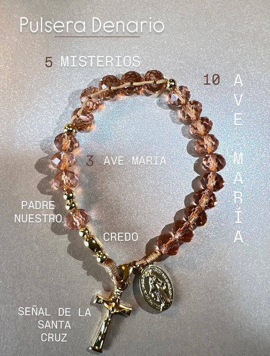 PULSERA DENARIO ORO ROSA
