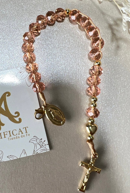 PULSERA DENARIO ORO ROSA