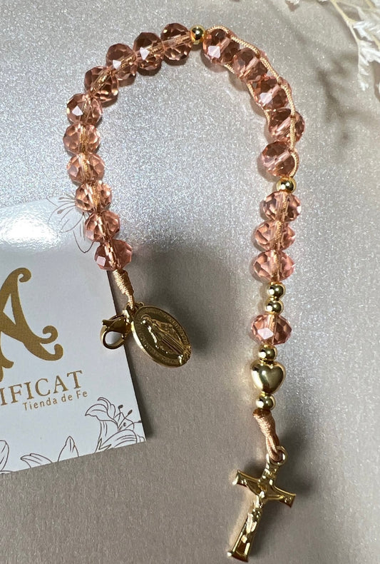 PULSERA DENARIO ORO ROSA