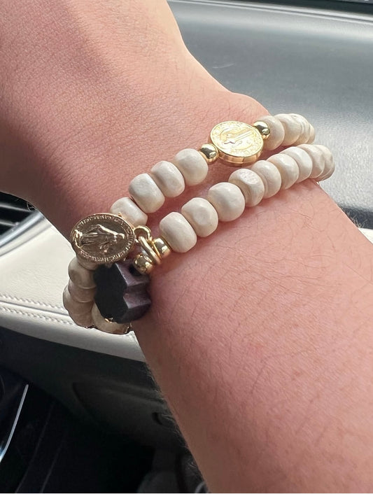 PULSERA CÁMANDULA COMPLETA DE MADERA