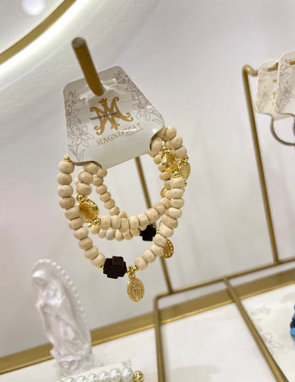 PULSERA CÁMANDULA COMPLETA DE MADERA