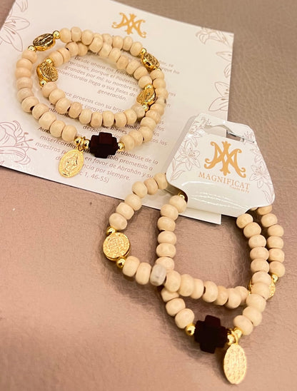 PULSERA CÁMANDULA COMPLETA DE MADERA