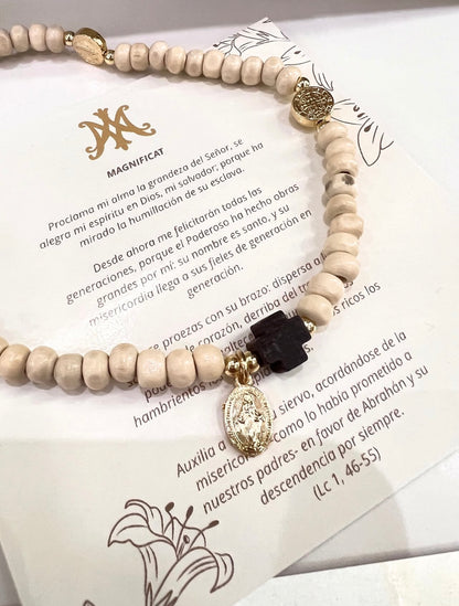 PULSERA CÁMANDULA COMPLETA DE MADERA