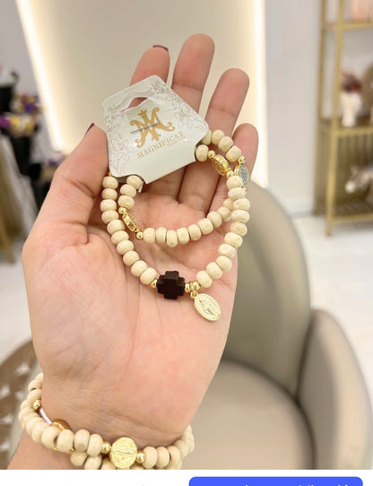 PULSERA CÁMANDULA COMPLETA DE MADERA