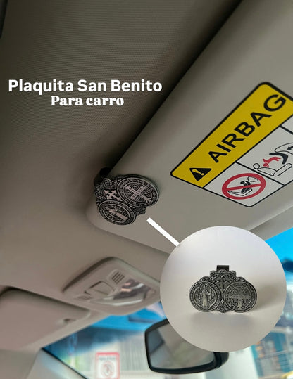 PLACA MEDALLA SAN BENITO PARA CARRO